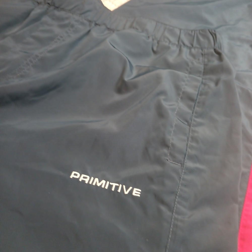 Primitive Skateboarding Nylon Track Pants Navy Red Tapered Joggers L Swooshy Y2K - Picture 3 of 9
